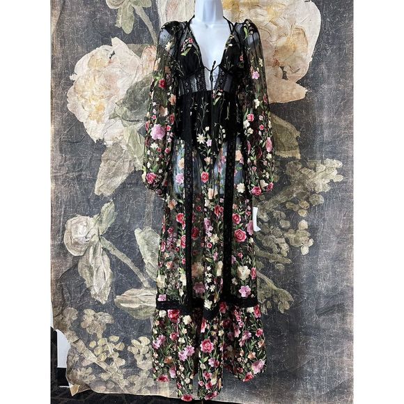 New Free People For Love & Lemons Luna Maxi Dress Size Extra Small - Picture 7 of 12